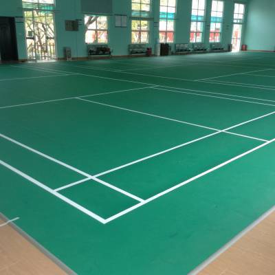 羽毛球場(chǎng)施工_深圳羽毛球場(chǎng)地膠施工_PVC卷材鋪裝_地膠鋪裝_深圳市健宇工程