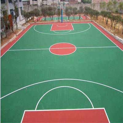 威海 塑膠籃球場 環(huán)保硅PU 硅PU材料鋪裝
